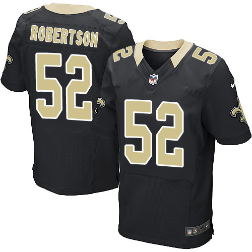 Men's Elite Craig Robertson Nike Jersey Black Home - #52 NFL New Orleans Saints